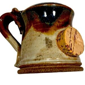 Hand Made Pottery Parmesan Cheese Shaker With Cork Stopper